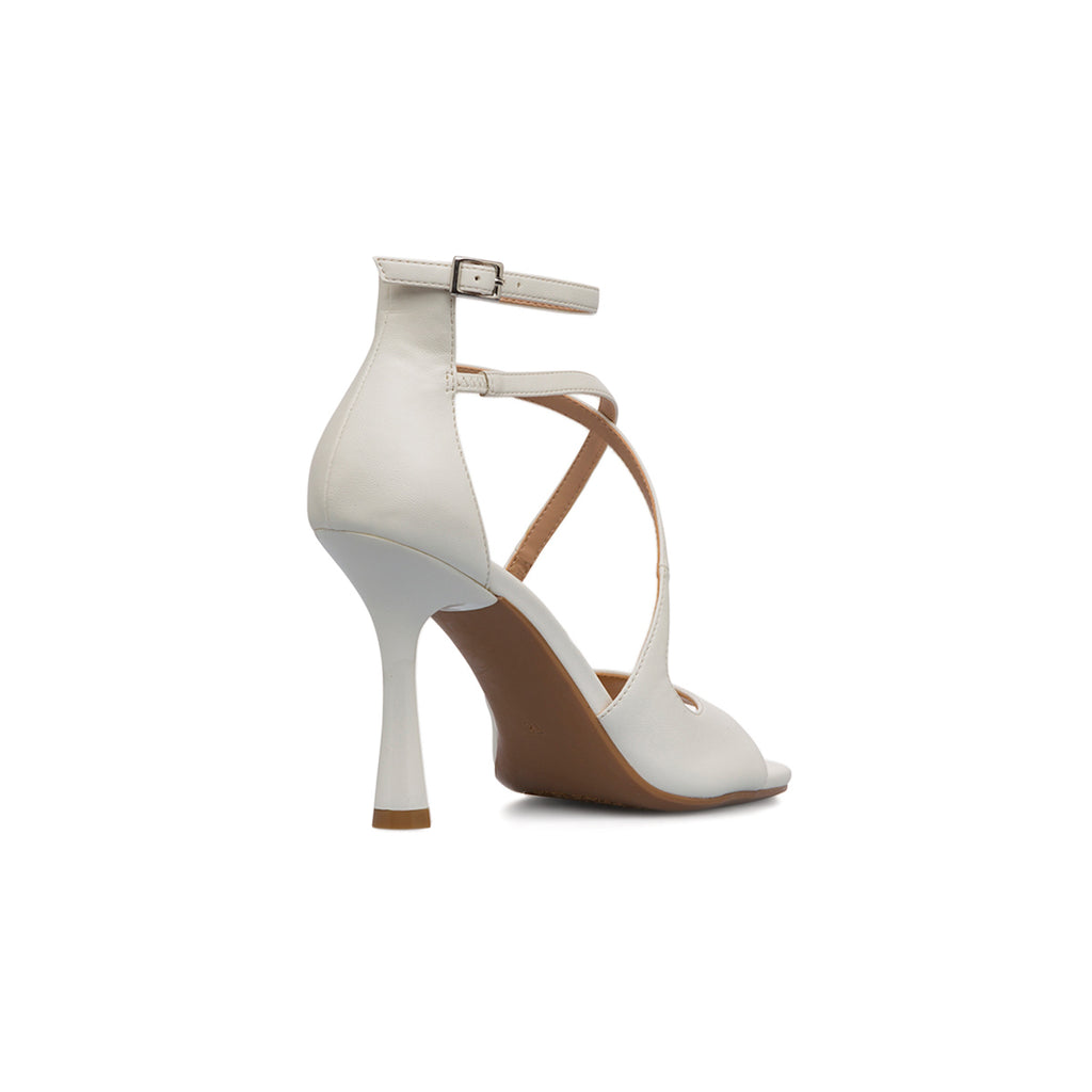 Sandali bianchi da Donna con tacco a stiletto 9,5 cm e cinturino alla caviglia Swish Jeans
