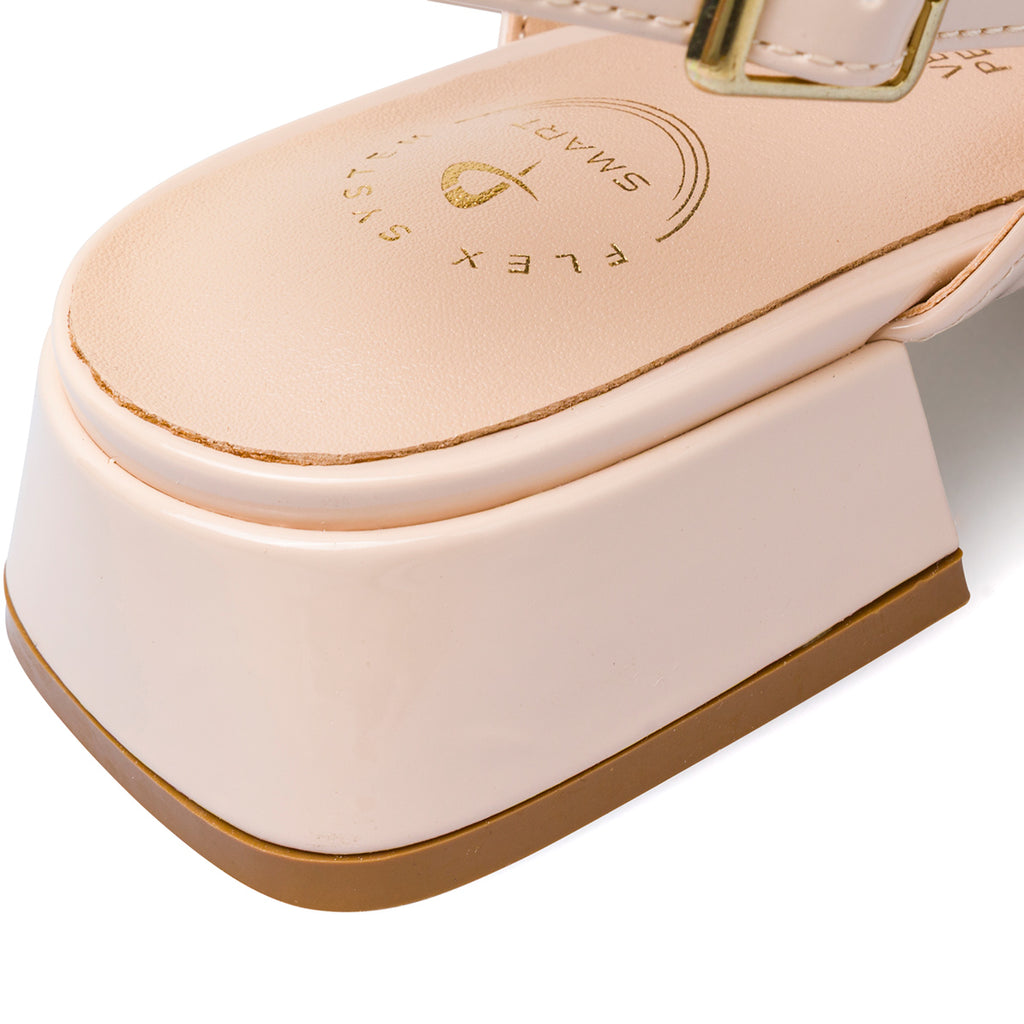 Sandali Nude comodi e flessibili da Donna con Tacco basso P Smart