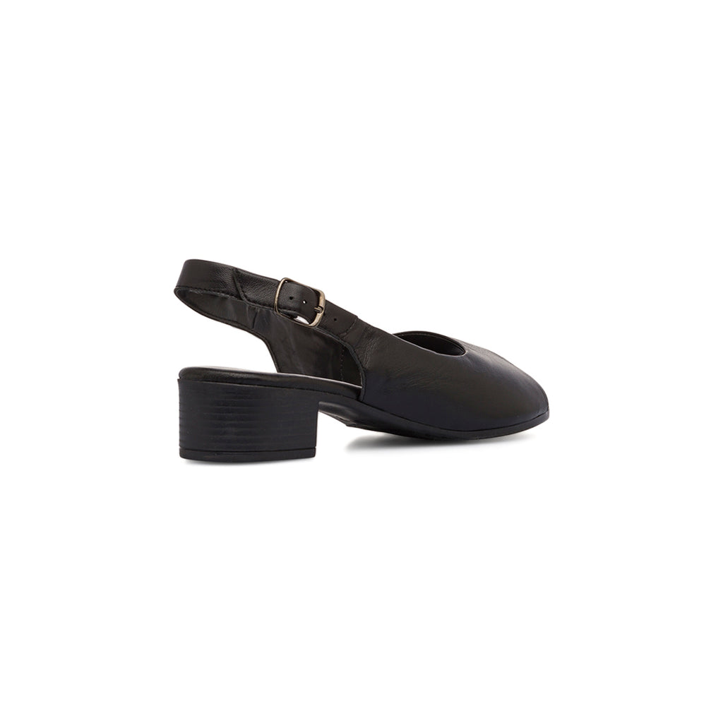 Sandali neri da Donna in pelle con cinturino alla caviglia e tacco 3,5 cm P Essentials