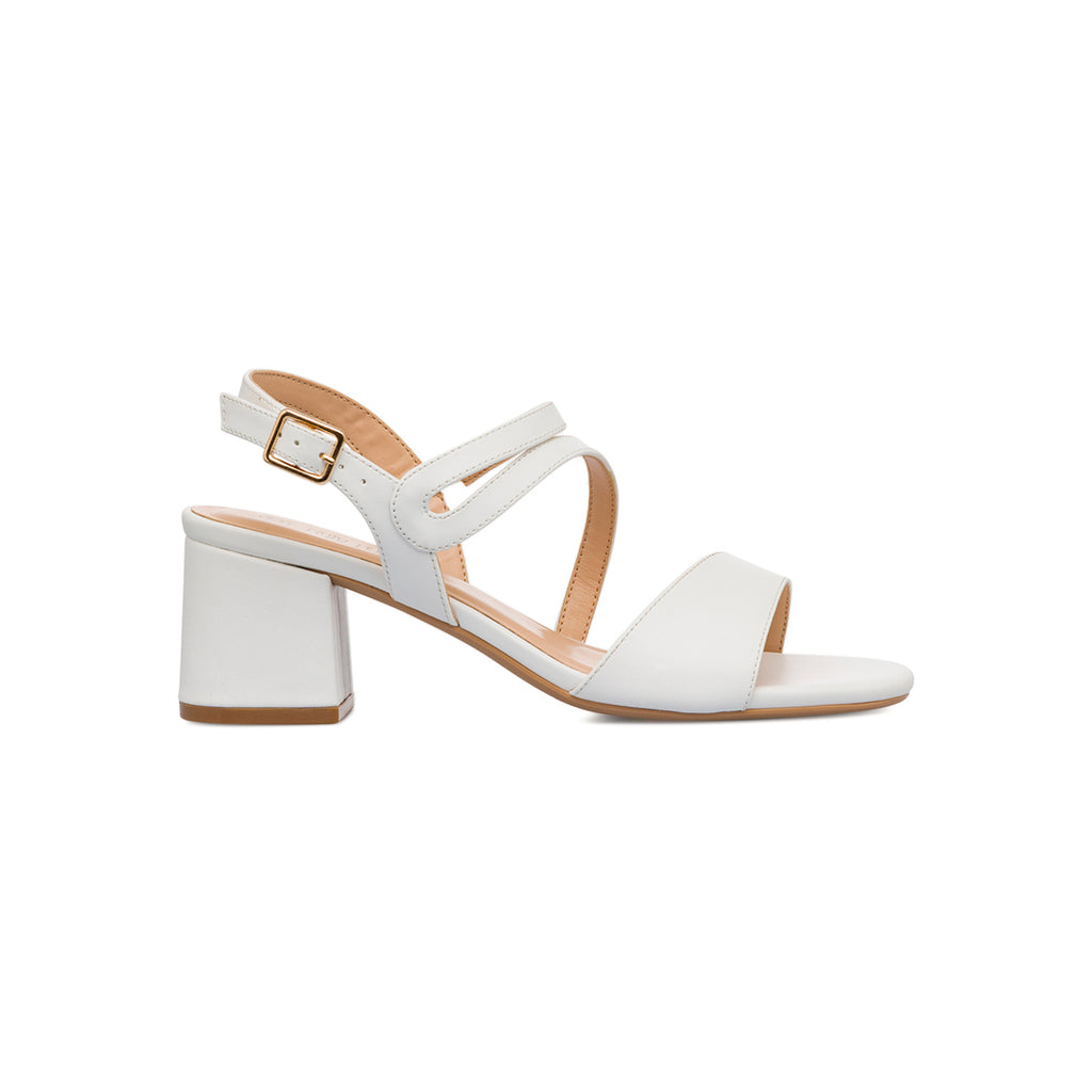 Sandali bianchi da Donna con tacco a colonna 6 cm Lora Ferres