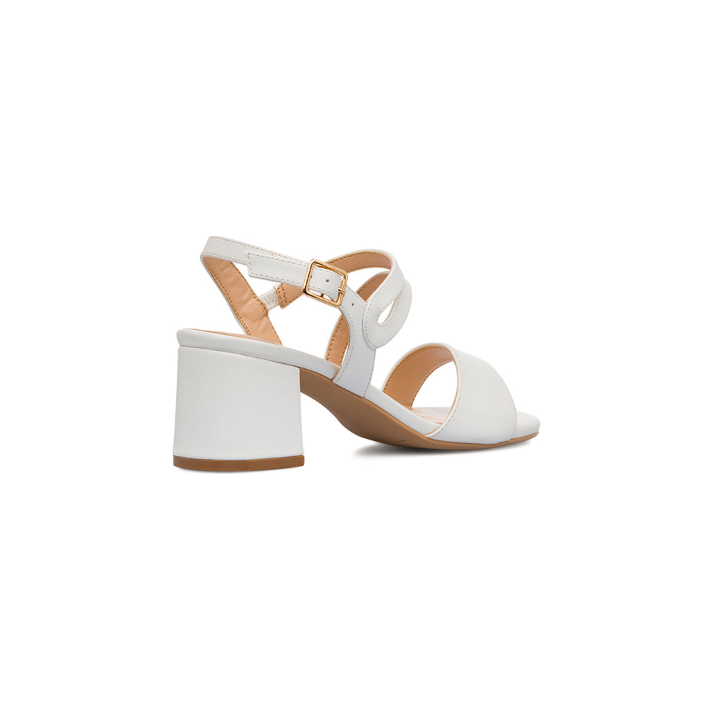 Sandali bianchi da Donna con tacco a colonna 6 cm Lora Ferres