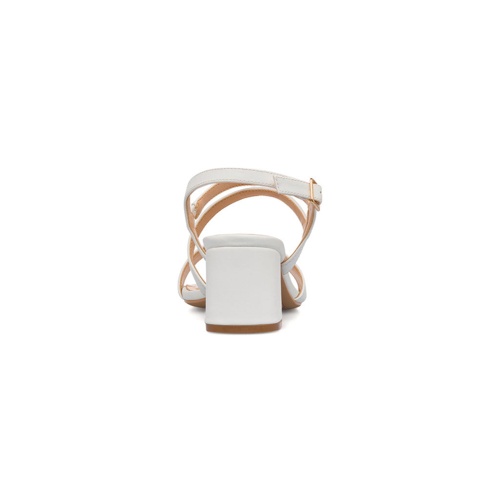 Sandali bianchi da Donna con tacco a colonna 6 cm Lora Ferres