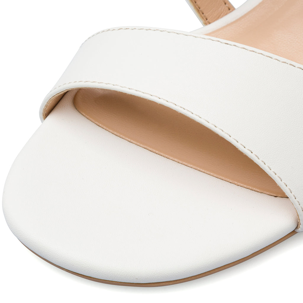 Sandali bianchi da Donna con tacco a colonna 6 cm Lora Ferres