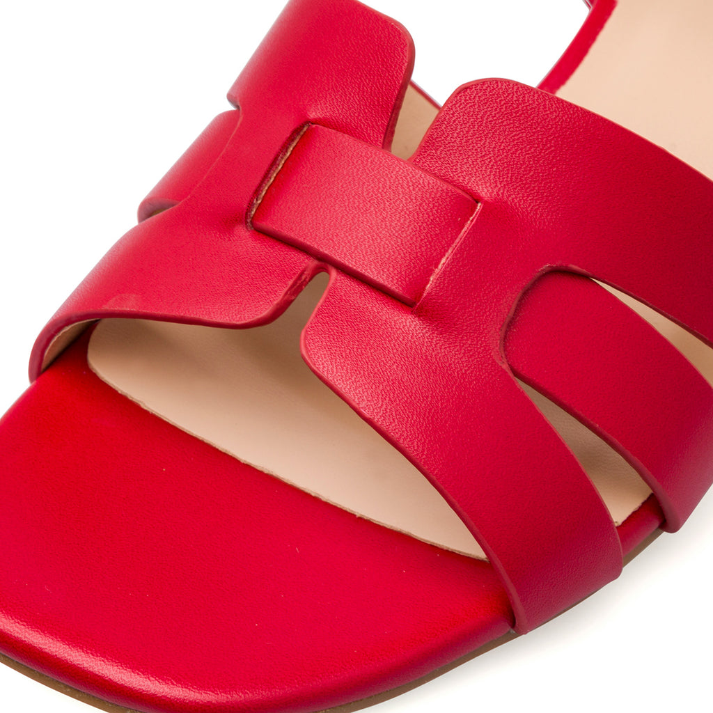 Sandali rossi da Donna con motivo incrociato 5 cm Lora Ferres
