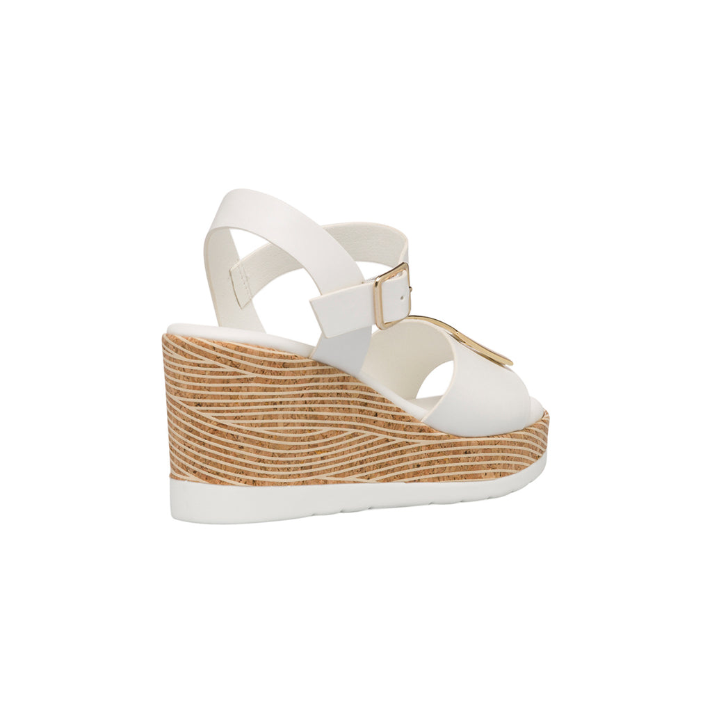 Sandali da donna con zeppa 8,5 cm bianchi Swish Jeans
