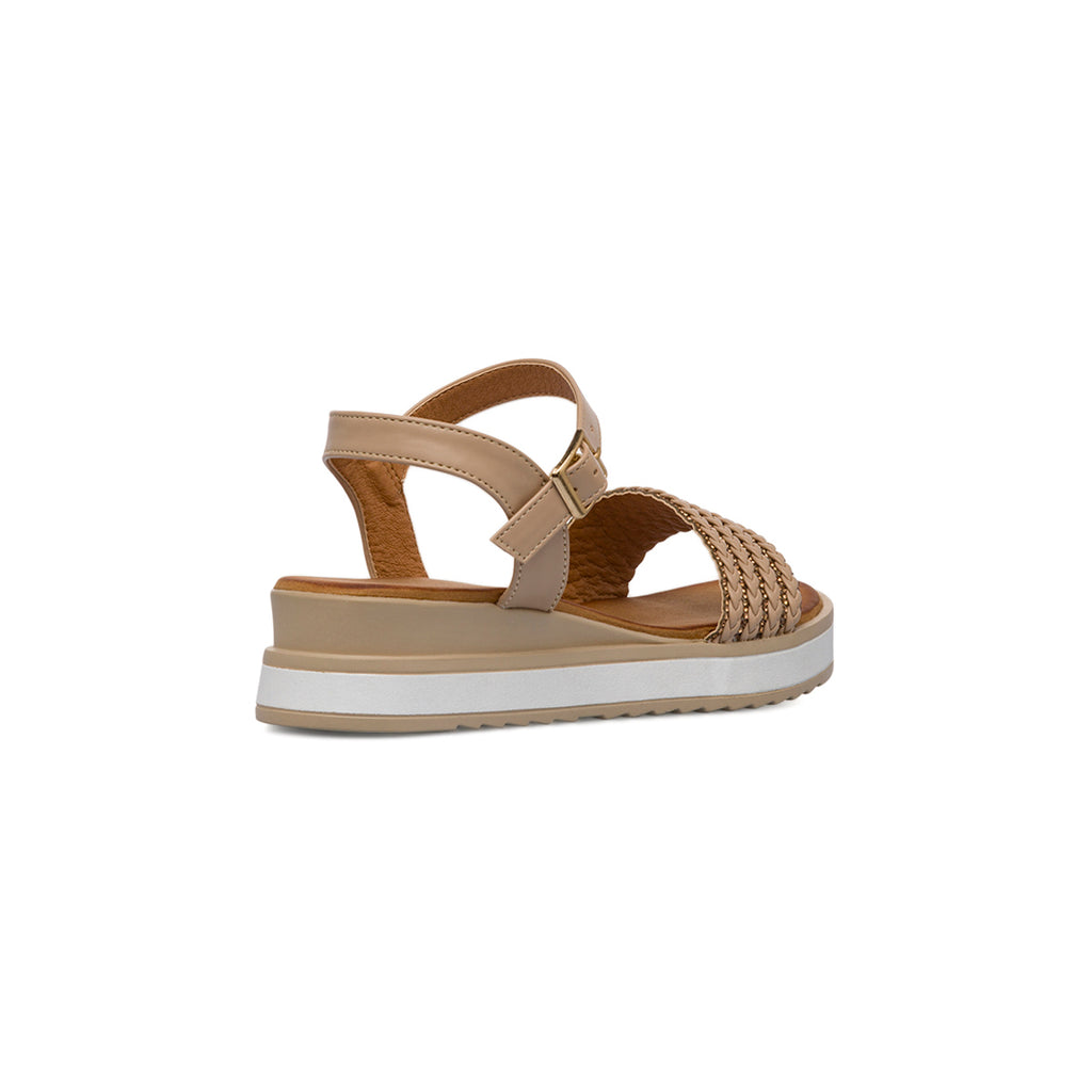 Sandali Zeppe beige da Donna con cinturino e dettagli glitter Lora Ferres