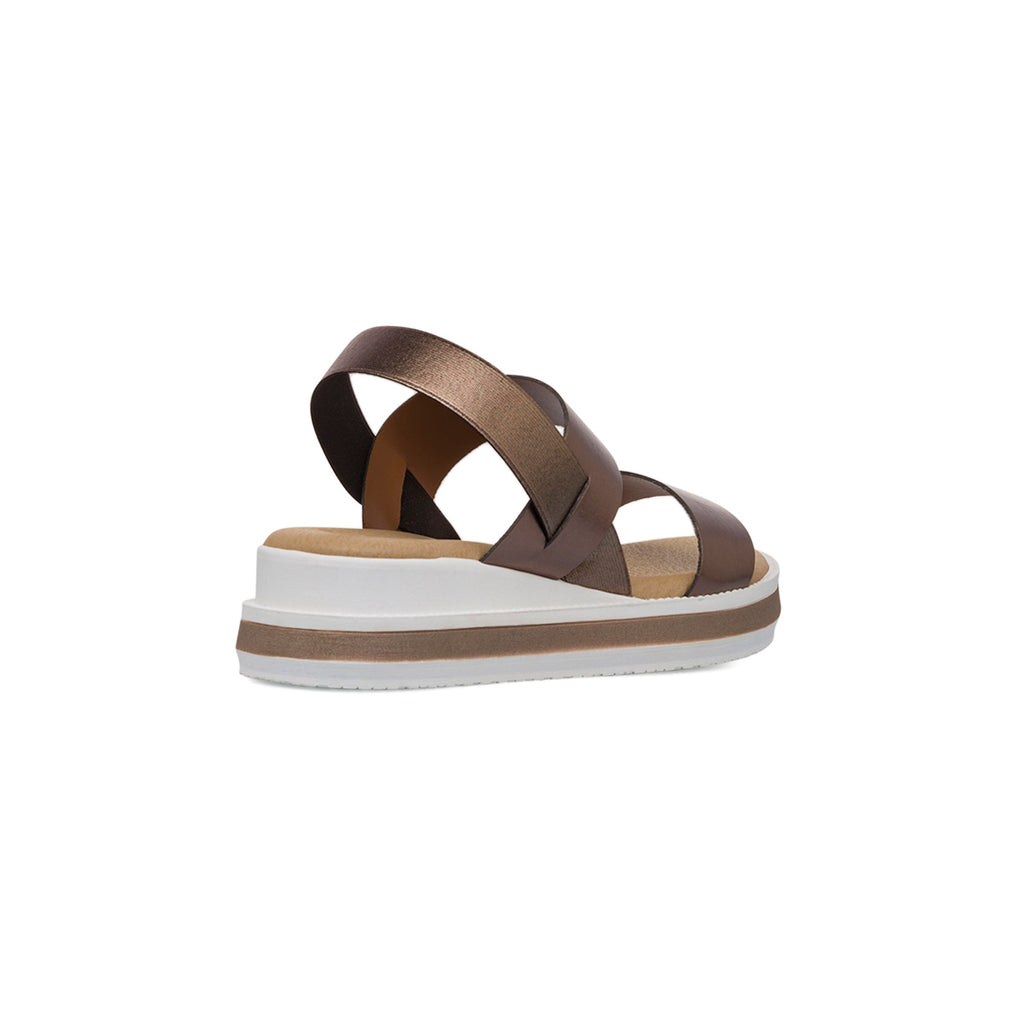 Sandali Comfort marrone metallizzato da Donna con doppia fascia P Soft
