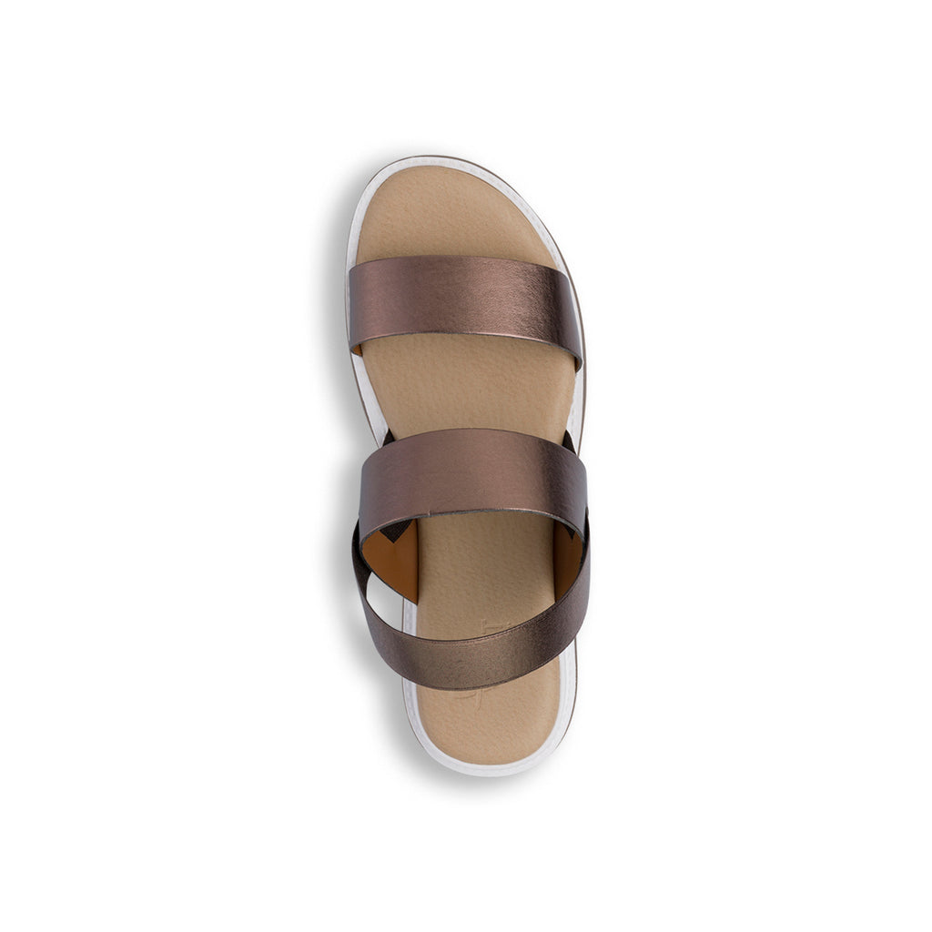 Sandali Comfort marrone metallizzato da Donna con doppia fascia P Soft