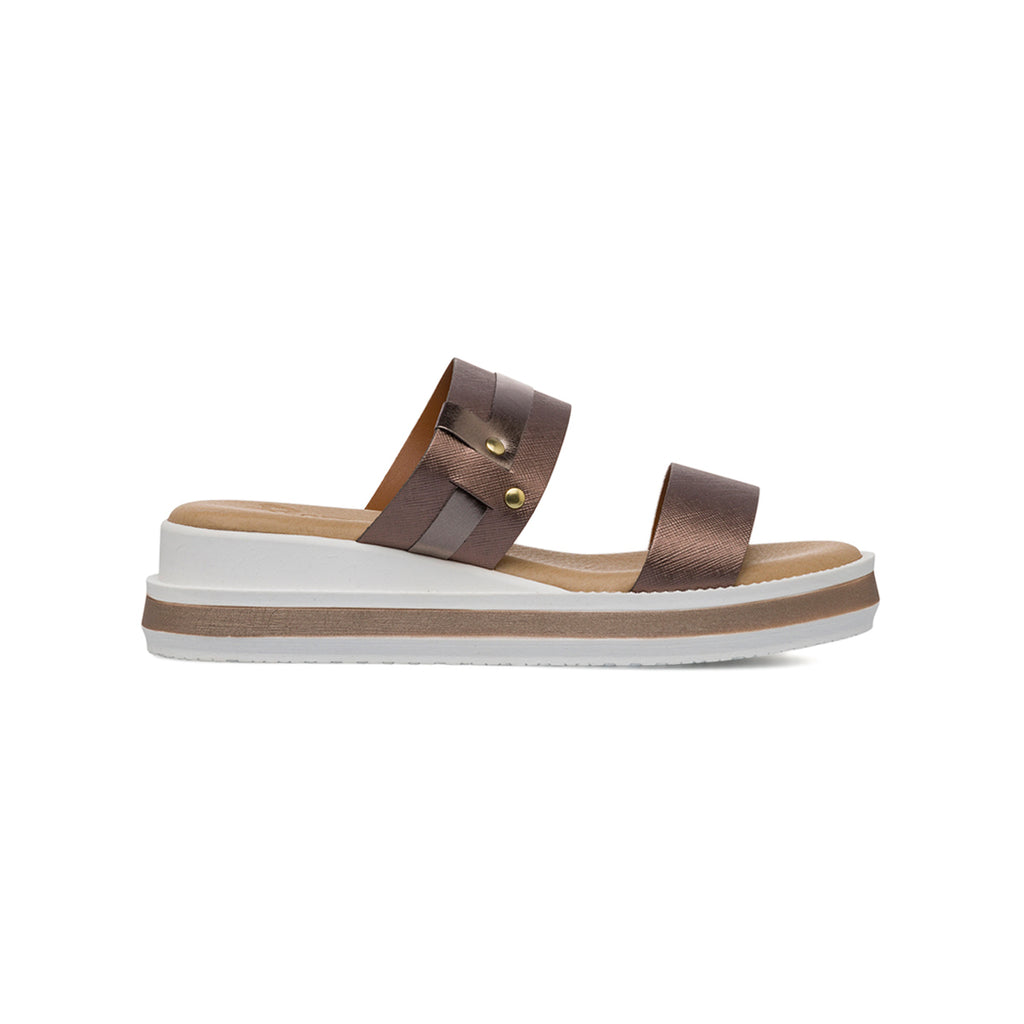 Sandali Comfort colore bronzo da Donna con doppia fascia P Soft