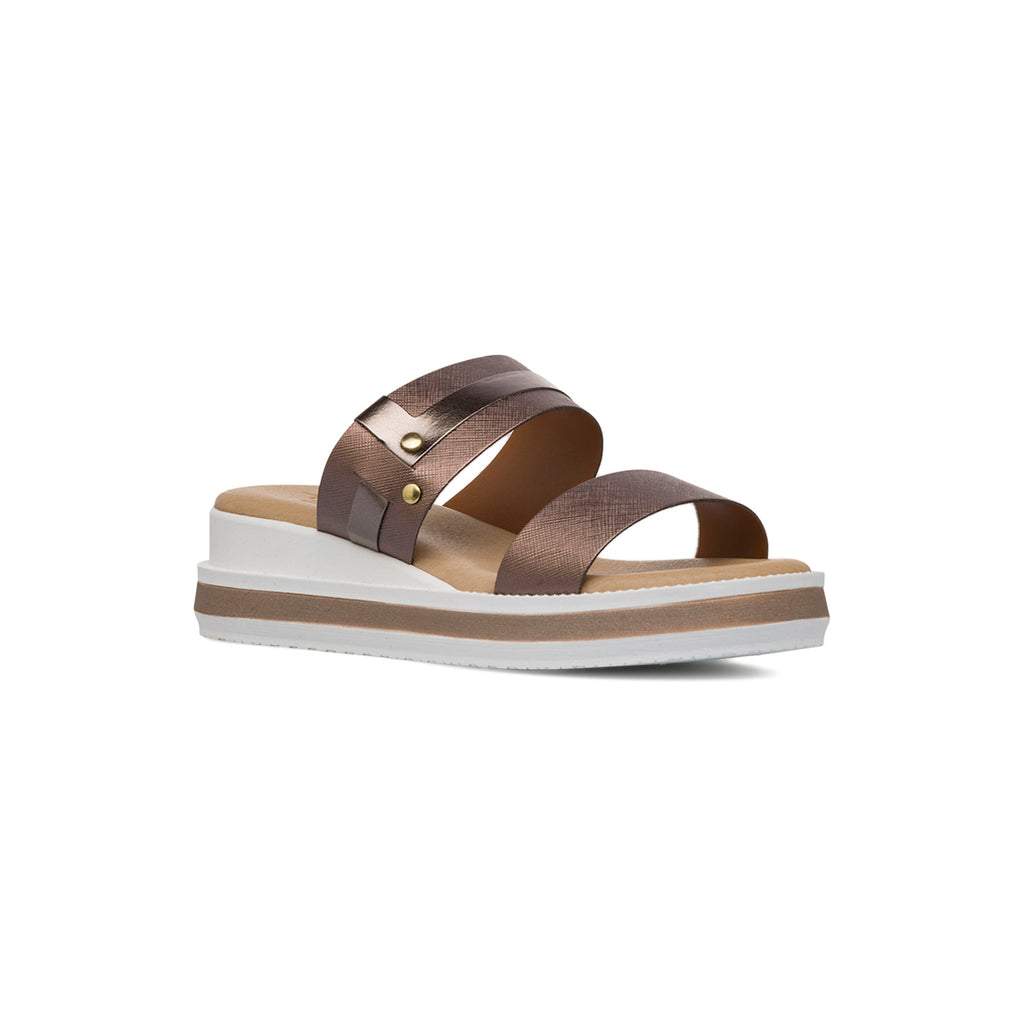 Sandali Comfort colore bronzo da Donna con doppia fascia P Soft