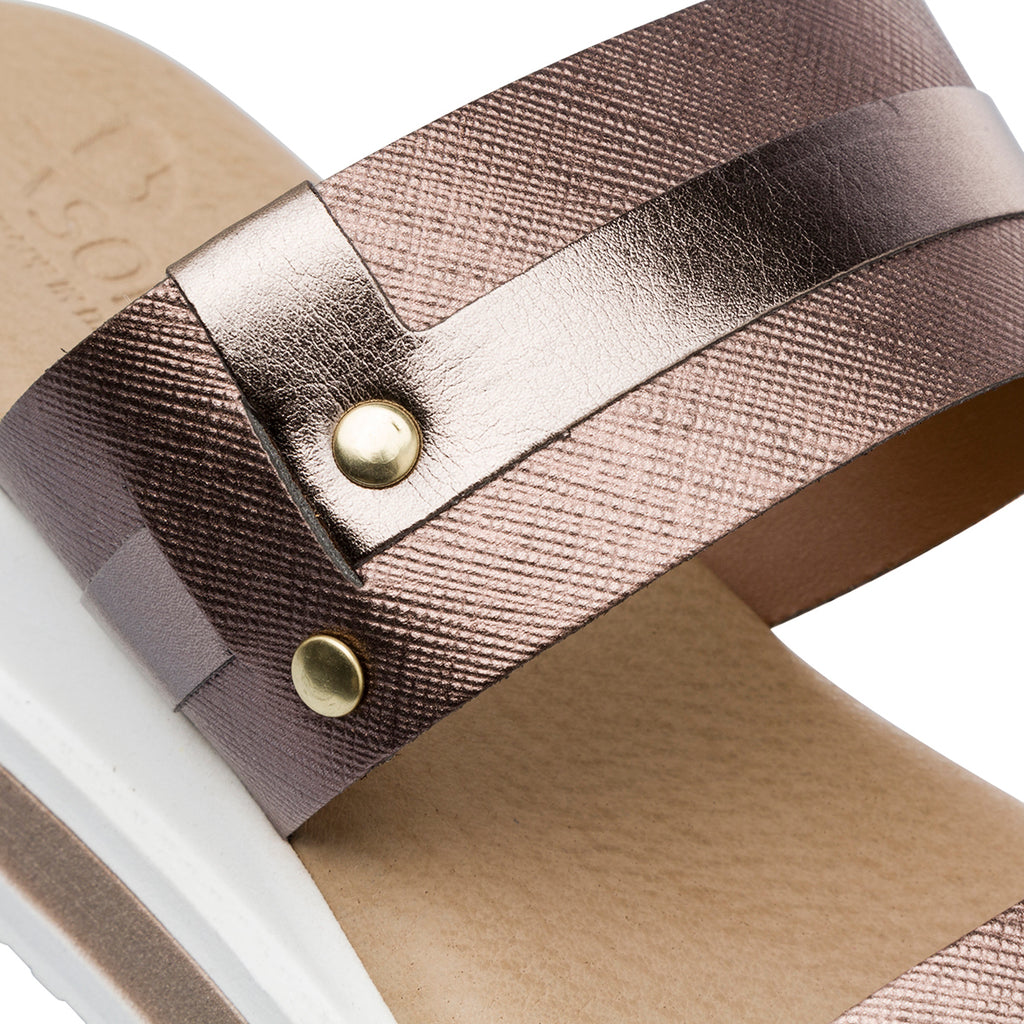 Sandali Comfort colore bronzo da Donna con doppia fascia P Soft