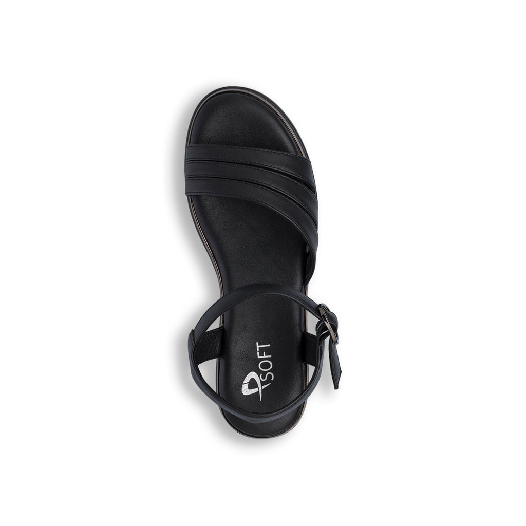 Sandali Zeppe Neri da Donna Comfort con cinturino P Soft