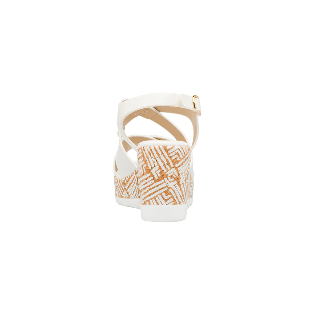 Sandali con zeppa Bianchi da Donna con tomaia incrociata e dettagli etnici Swish Jeans