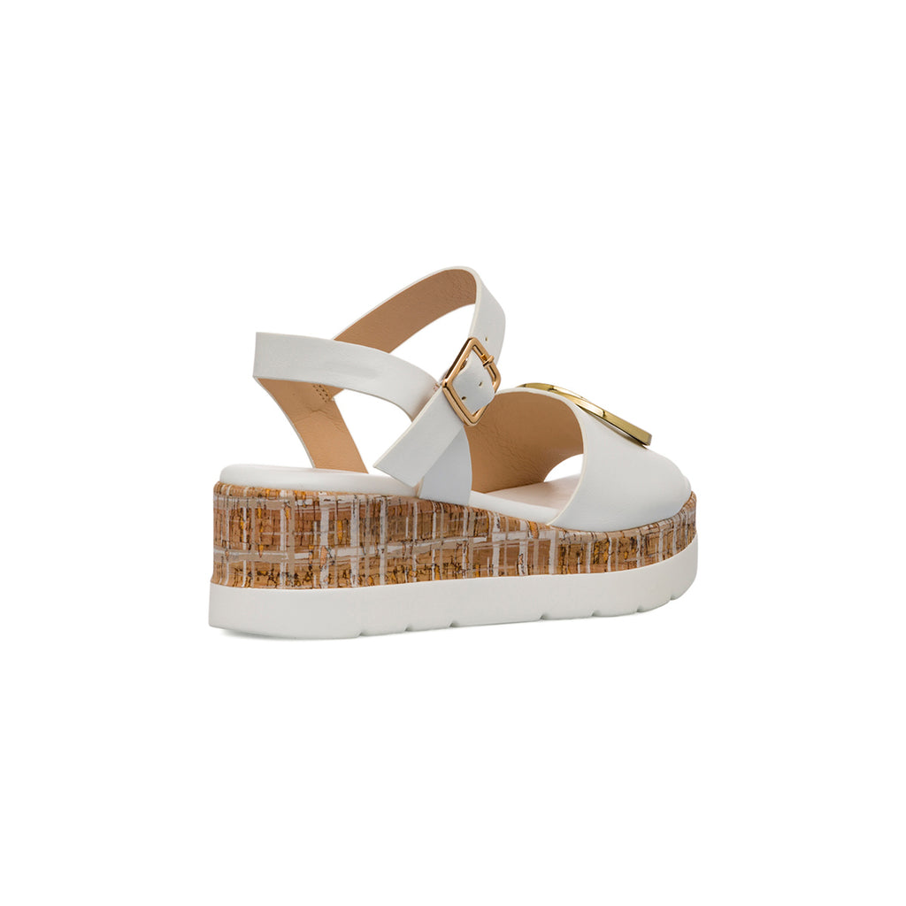 Sandali Zeppe Bianche da Donna con Fibbia Swish Jeans