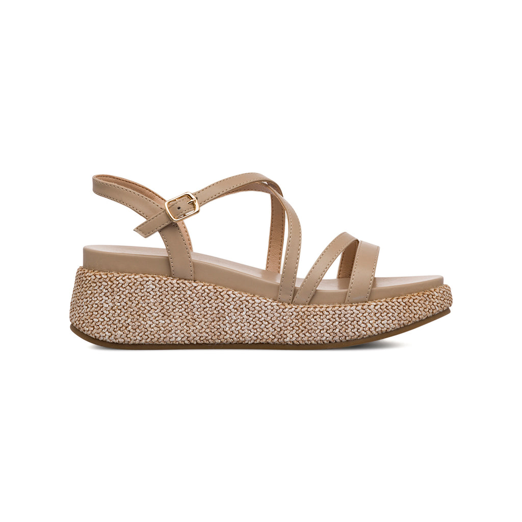 Sandali Zeppe Beige da Donna con cinturino Swish Jeans