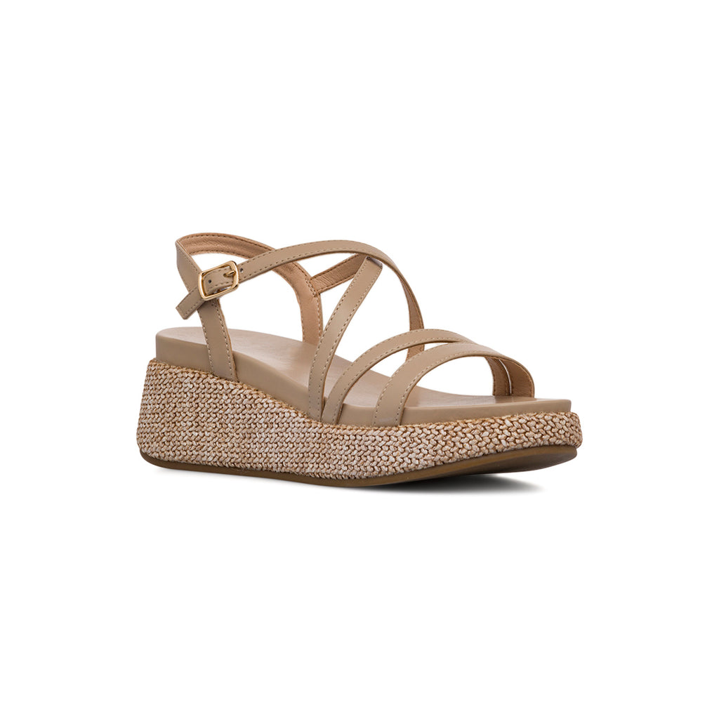 Sandali Zeppe Beige da Donna con cinturino Swish Jeans