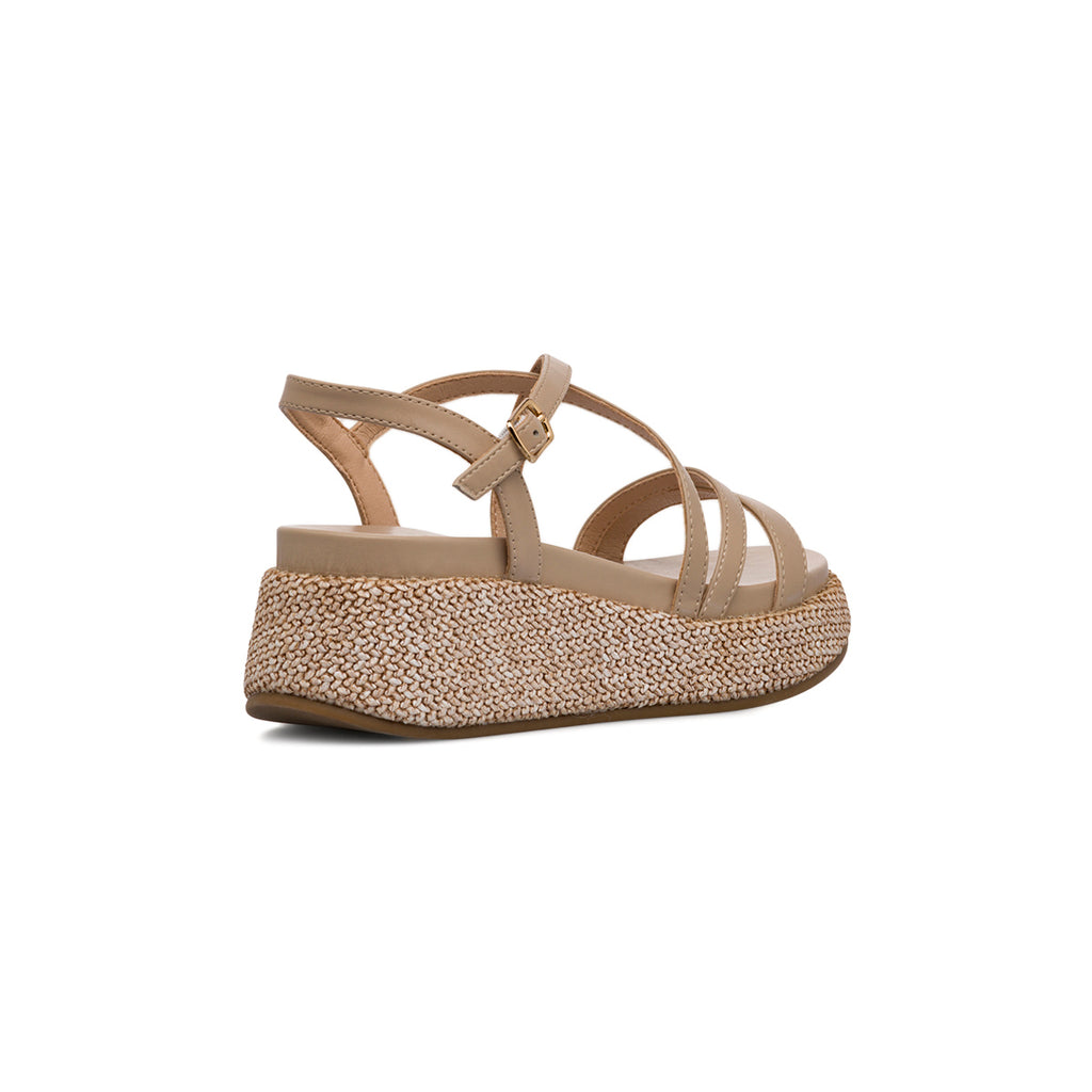 Sandali Zeppe Beige da Donna con cinturino Swish Jeans
