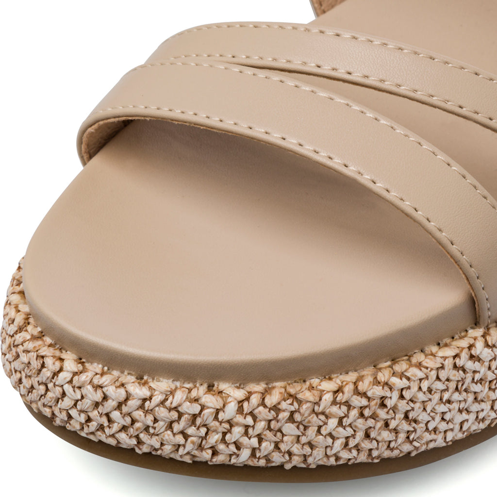Sandali Zeppe Beige da Donna con cinturino Swish Jeans