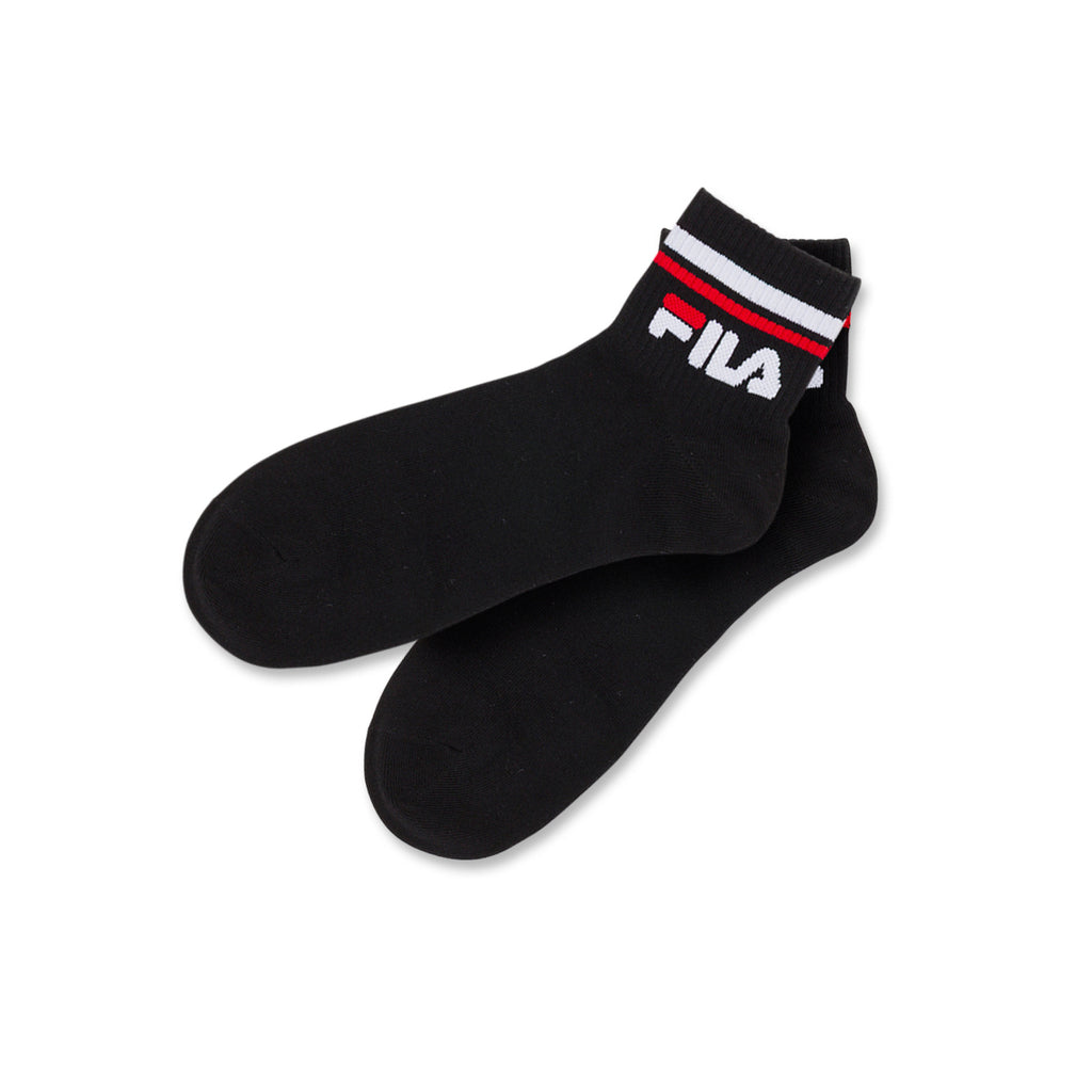 Calzini 3 paia neri corti in Cotone con logo Fila