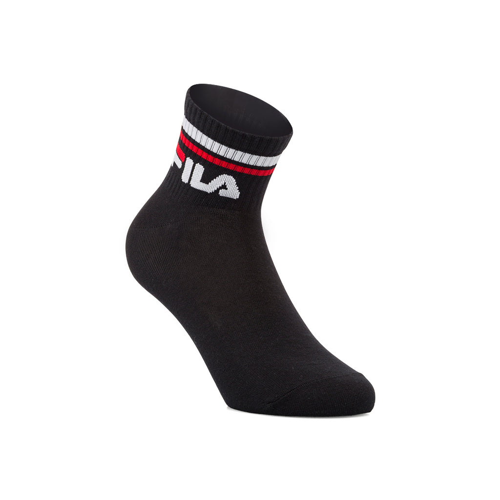 Calzini 3 paia neri corti in Cotone con logo Fila