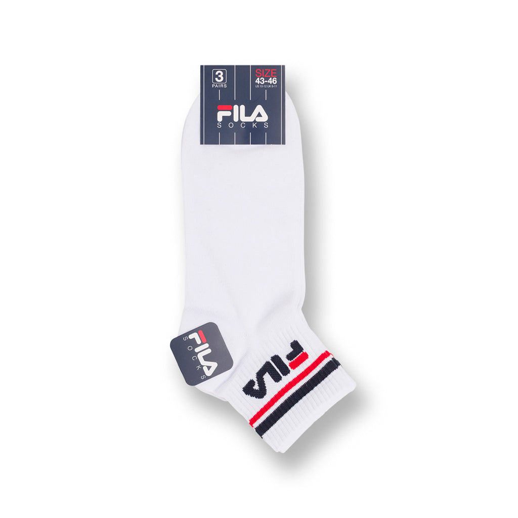 Calzini 3 paia bianchi corti in Cotone con logo Fila