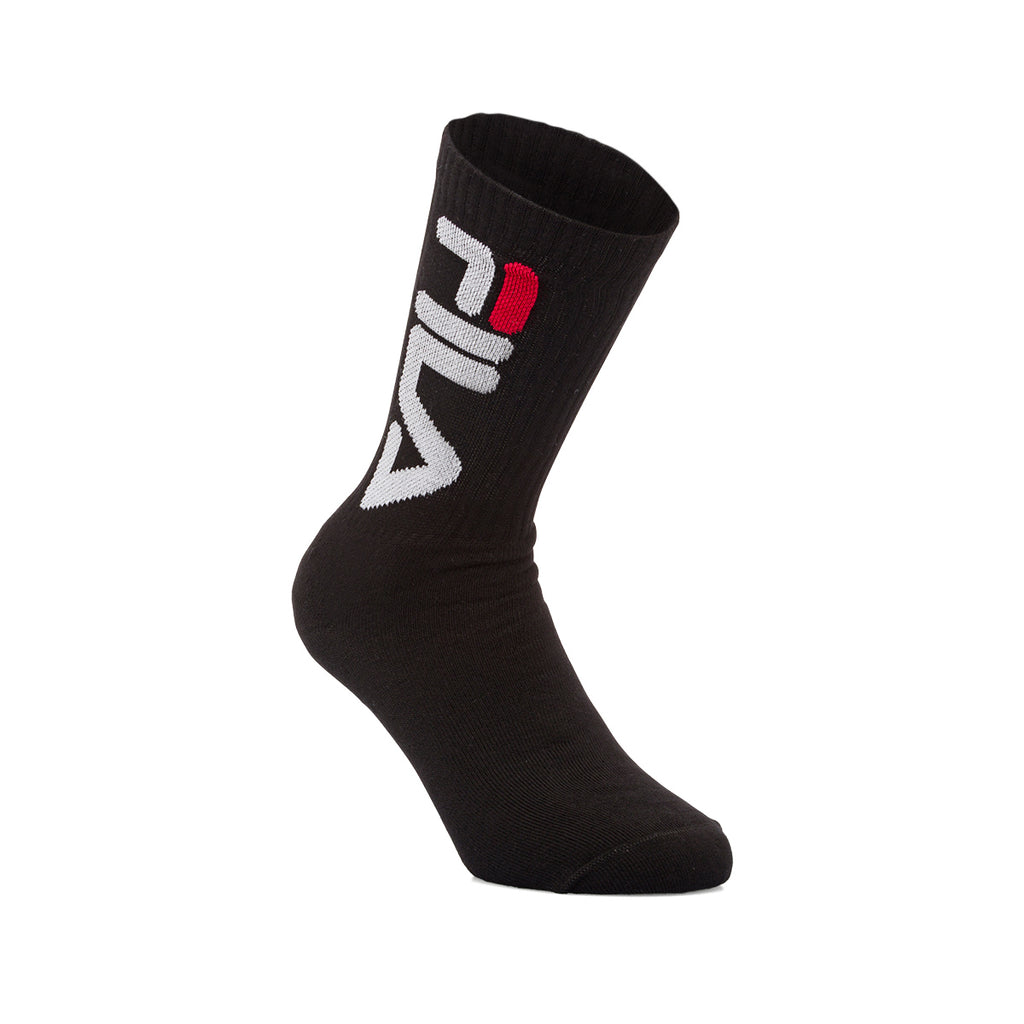Set 2 paia di Calzini neri lunghi con logo Fila