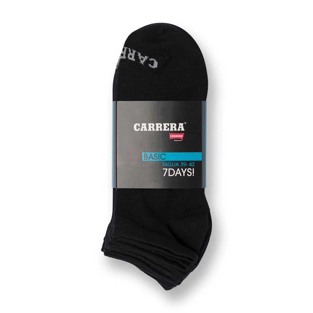 Carrera Jeans 7 Paia Calzini Neri da Unisex con logo frontale