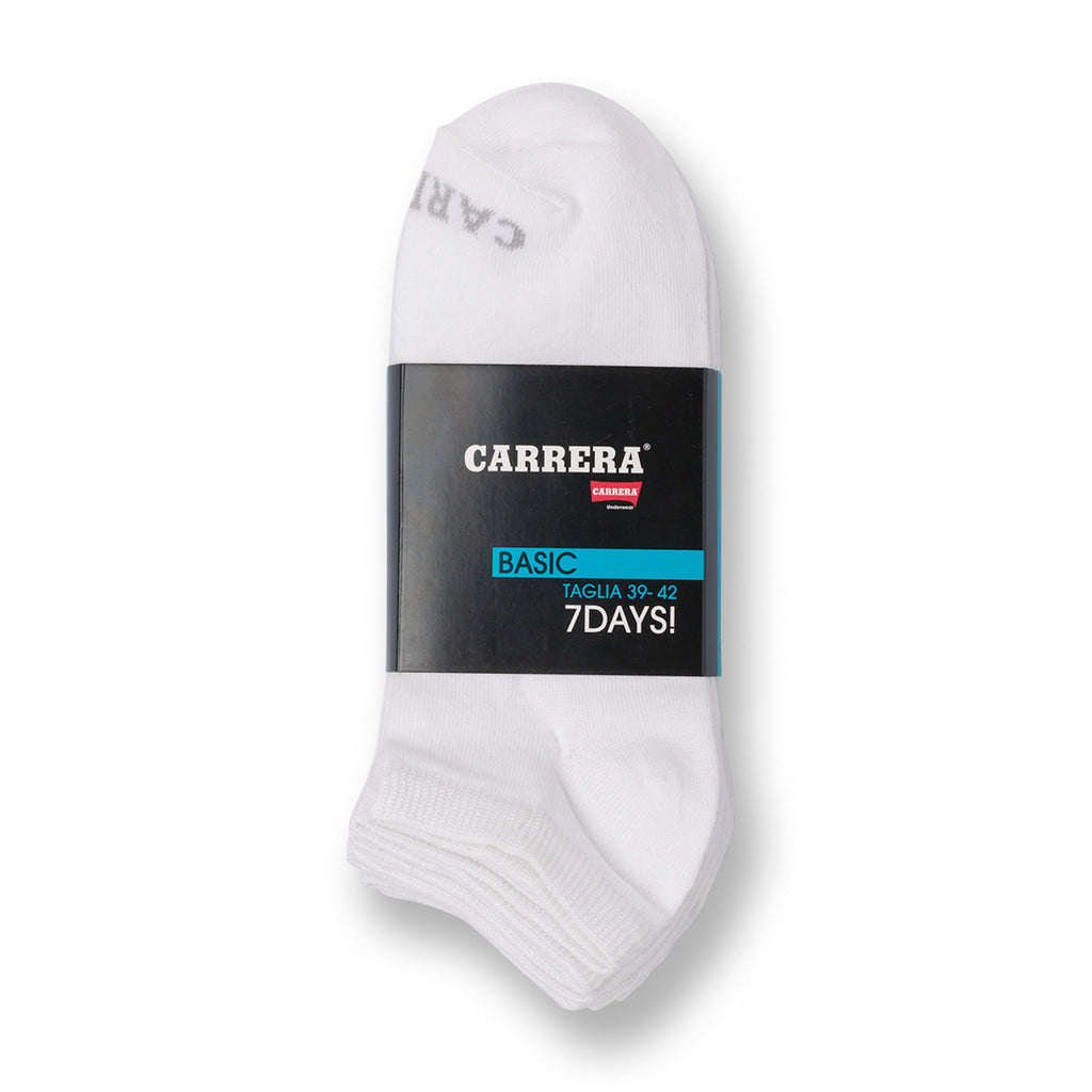 Carrera Jeans 7 Paia Calzini Bianchi da Unisex con logo frontale