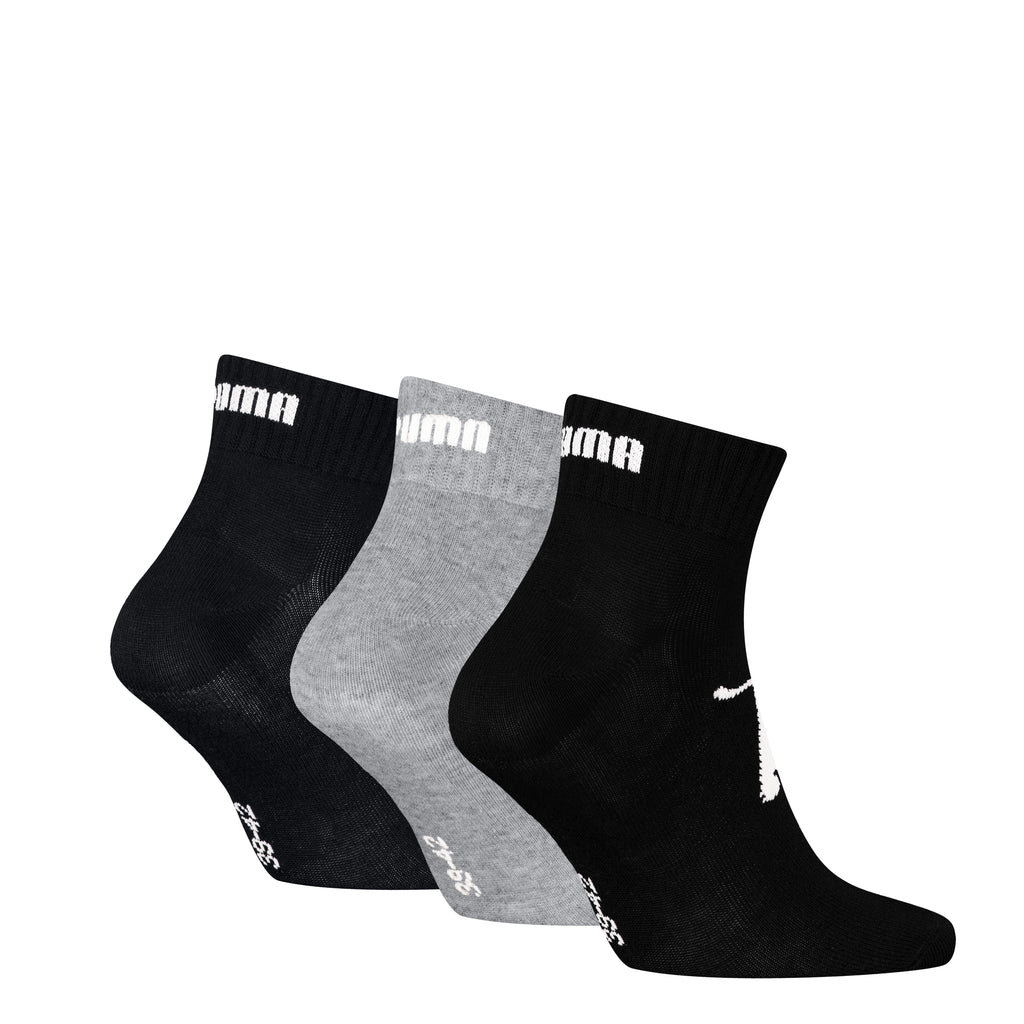 Calzini corti 3 paia Unisex nero e grigio con logo Puma
