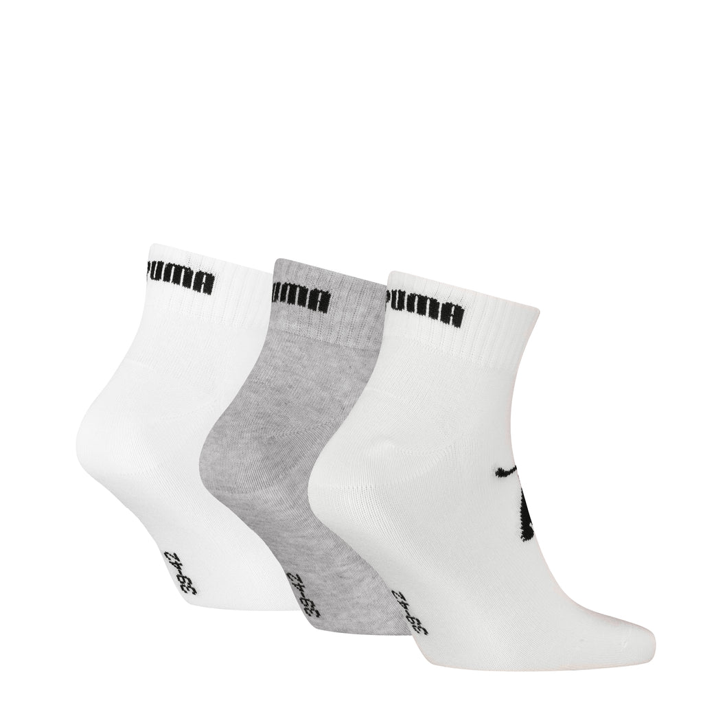 Calzini 3 paia corti bianchi e grigi Unisex Puma