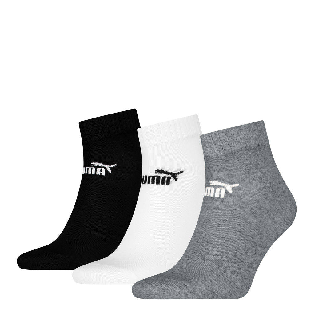 Calzini 3 paia corti Unisex grigio bianco e nero Puma