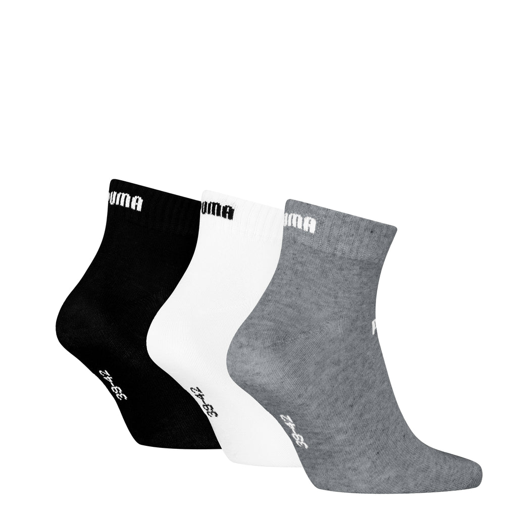 Calzini 3 paia corti Unisex grigio bianco e nero Puma