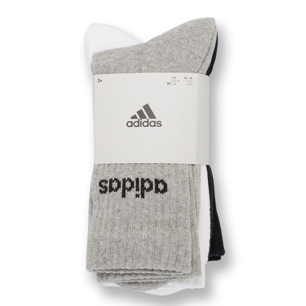Pacco da 3 calzini neri, bianchi e grigi adidas Thin Linear-Cut
