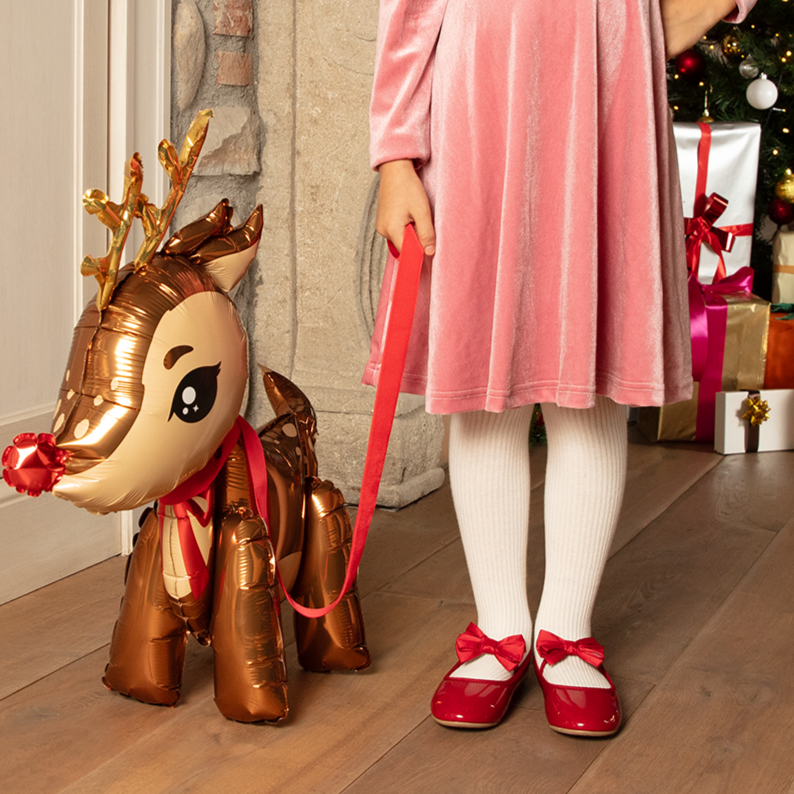 Ballerine in vernice rosse da bambina con fiocco Le Scarpe di Alice