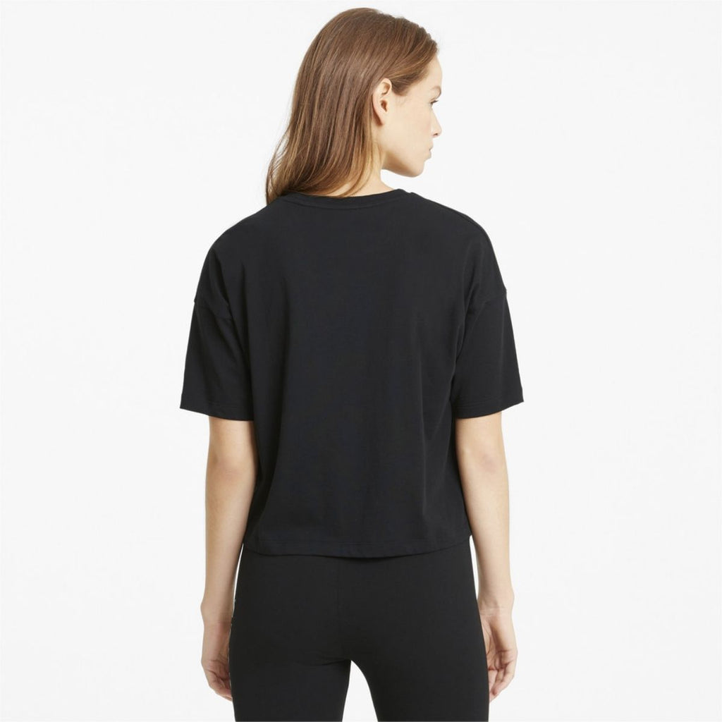 T-shirt crop nera Puma Essentials Logo