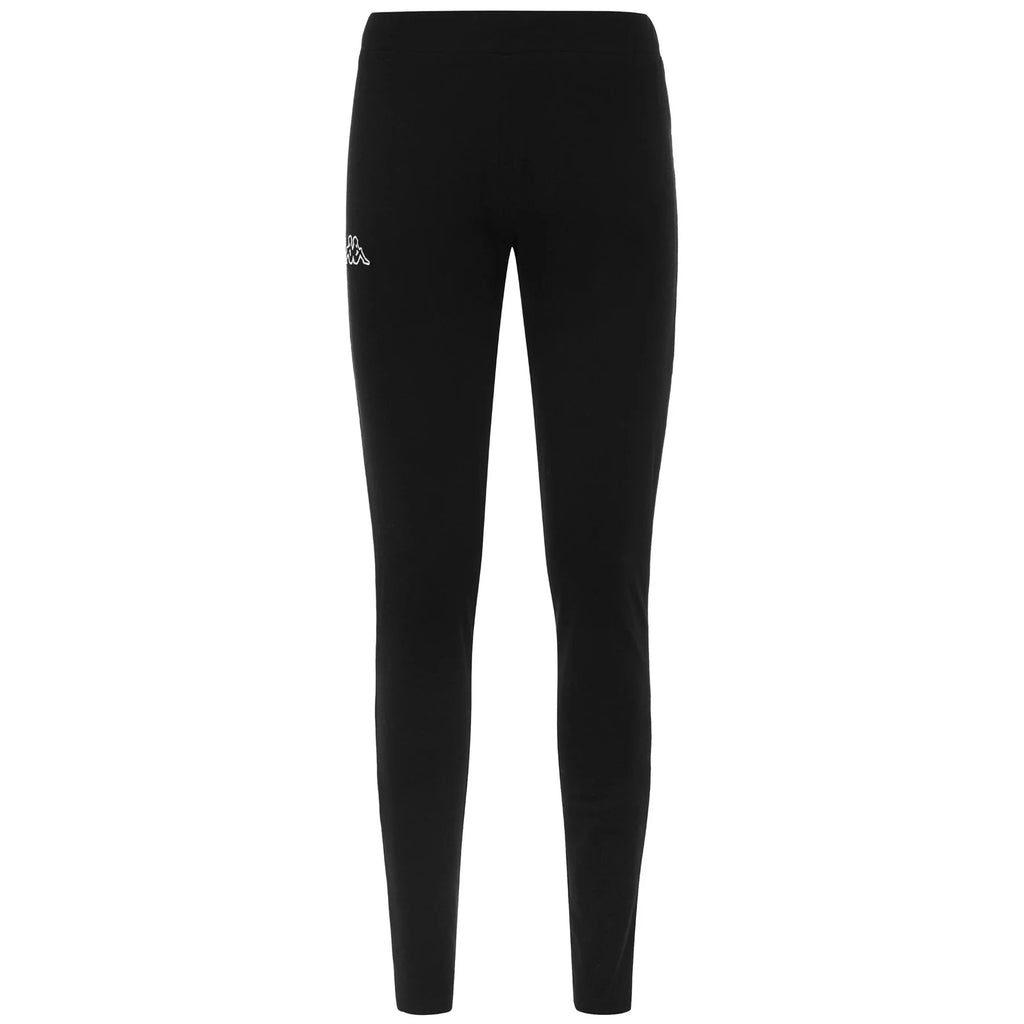 Leggings neri da donna con logo bianco Kappa