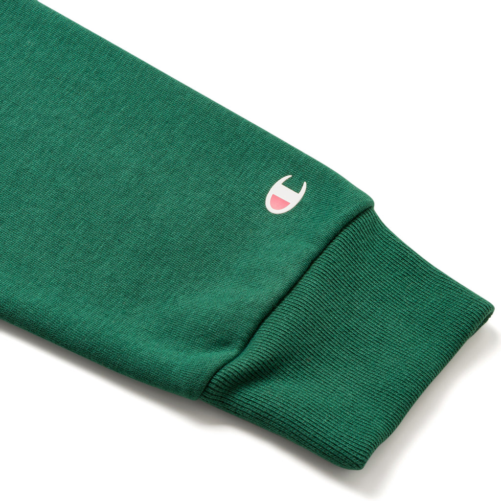 Felpa con cappuccio verde da uomo con logo sul petto Champion