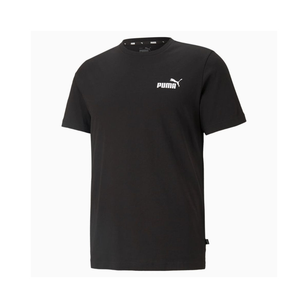 T-shirt nera con logo Puma Essentials