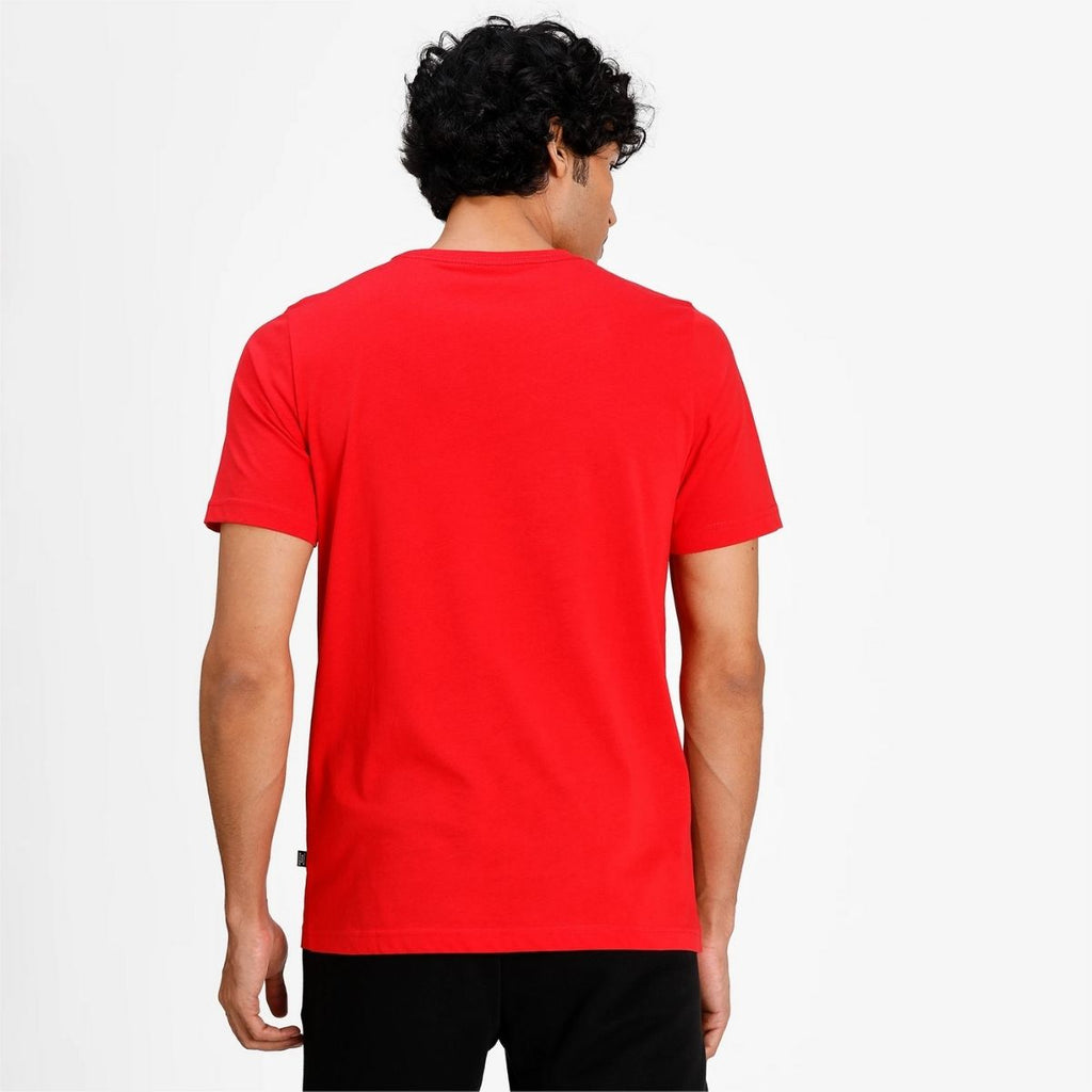 T-shirt rossa con logo Puma Essentials