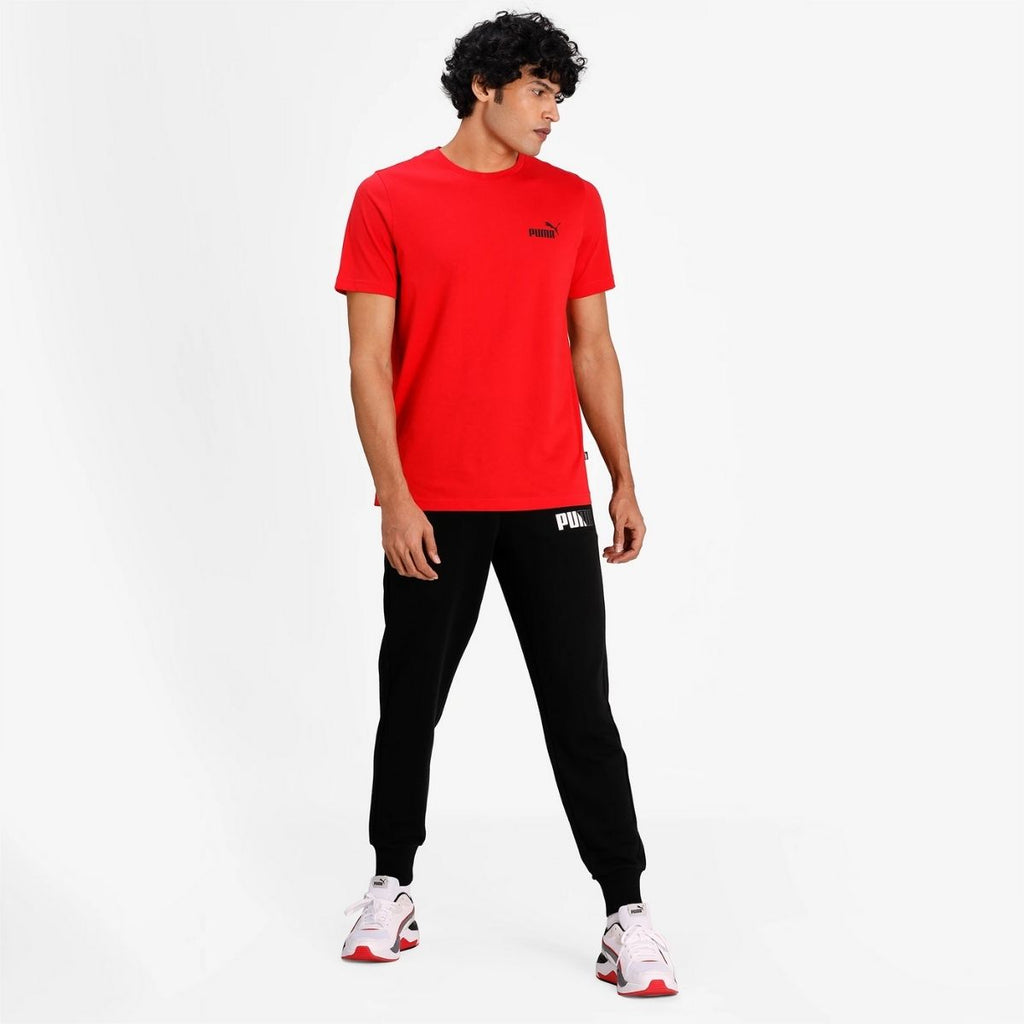 T-shirt rossa con logo Puma Essentials