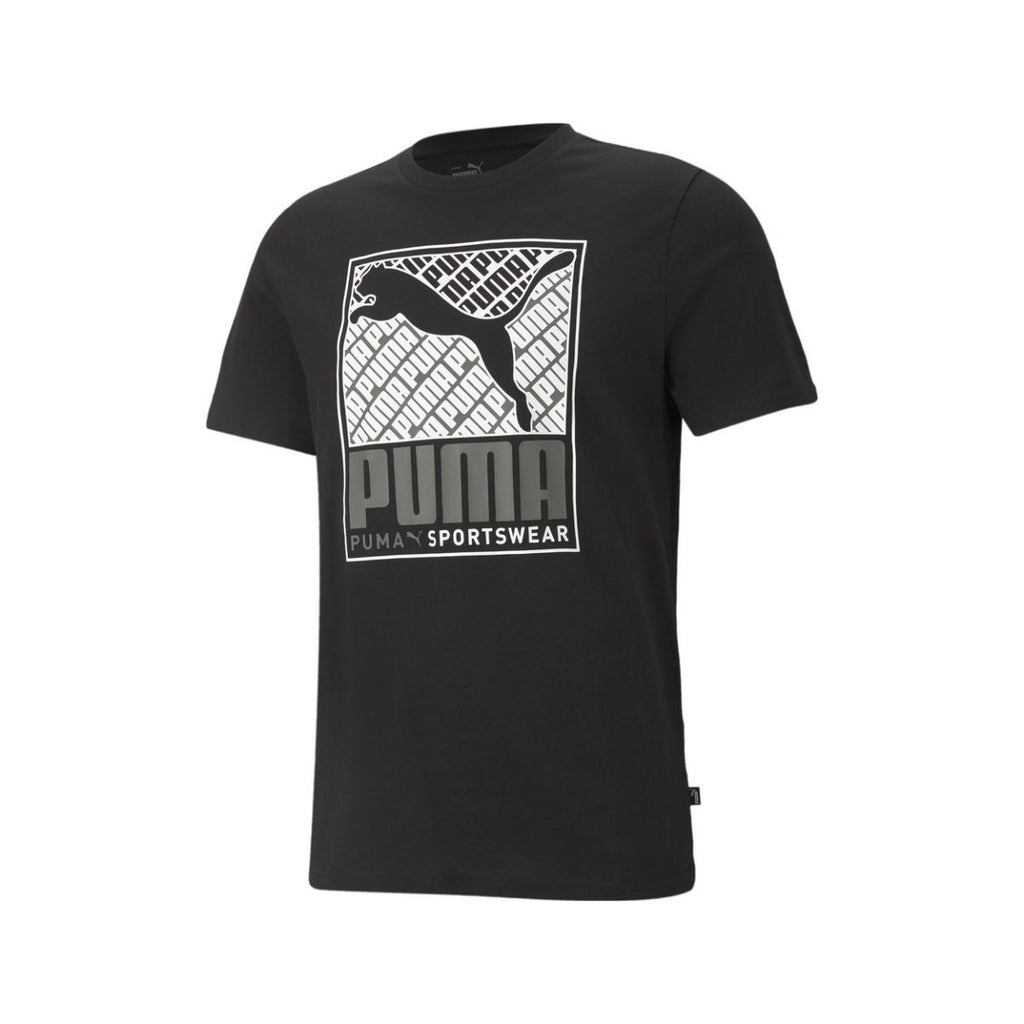 T-shirt nera con stampa Puma Cat Box