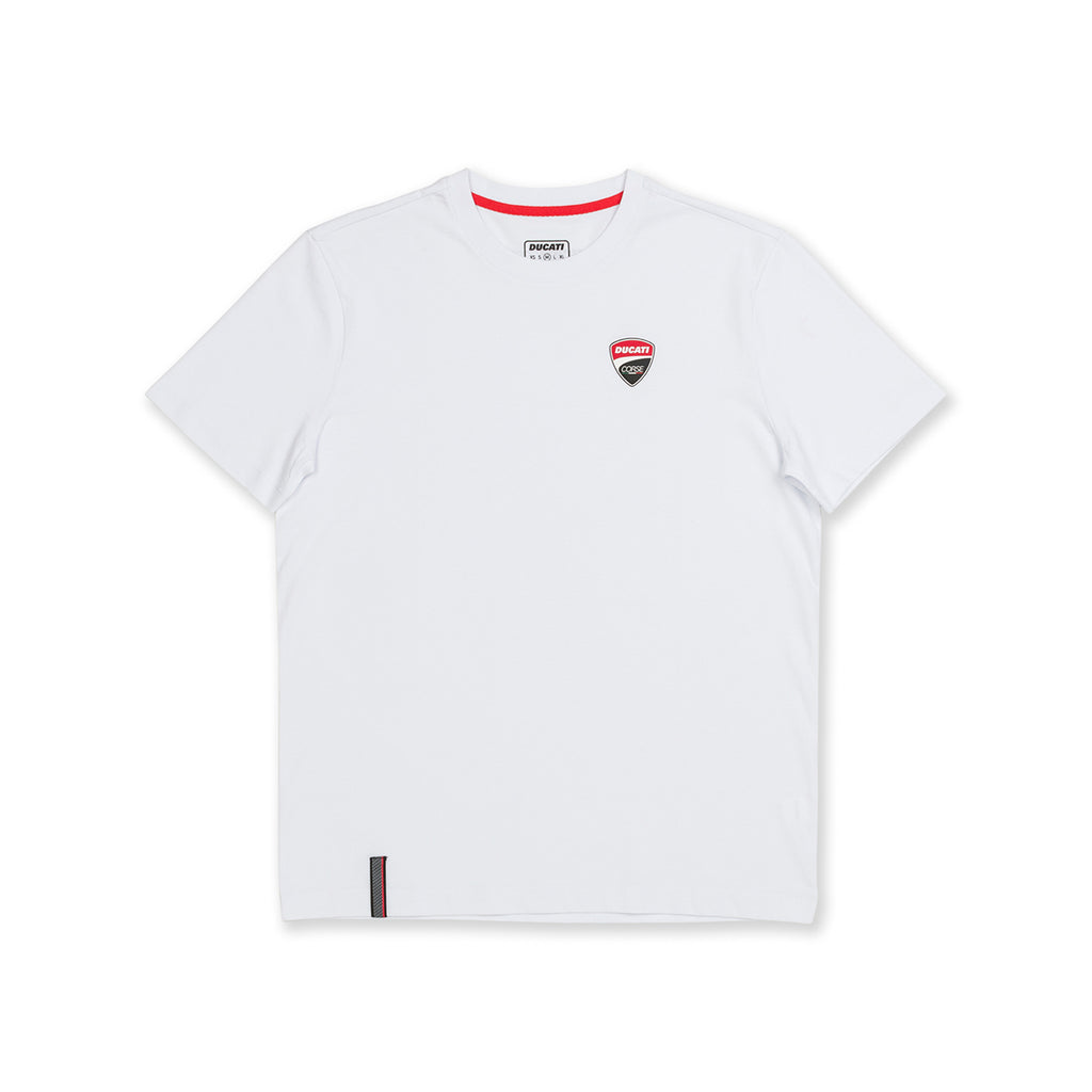 T-shirt bianca con badge Ducati Corse Agar