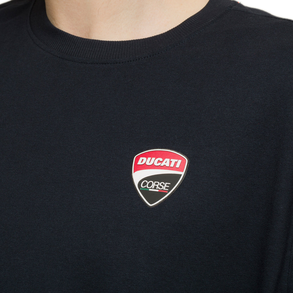 T-shirt blu navy da uomo con badge Ducati Corse Agar