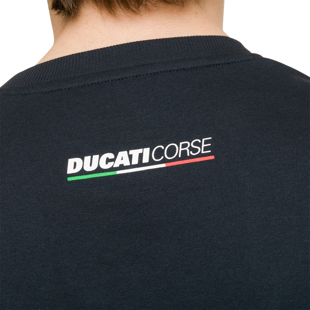 T-shirt blu navy da uomo con badge Ducati Corse Agar