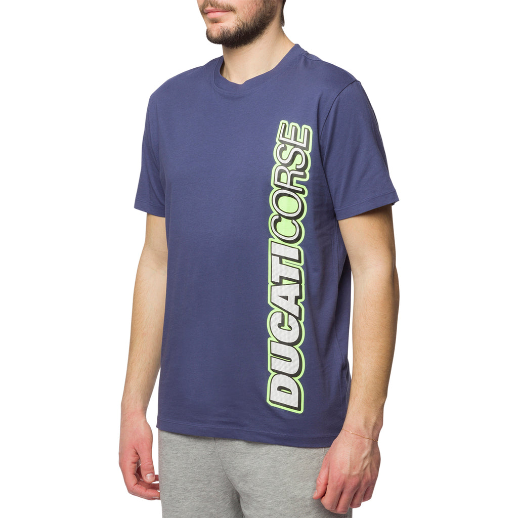 T-shirt blu da uomo con logo Ducati Corse Sidecar