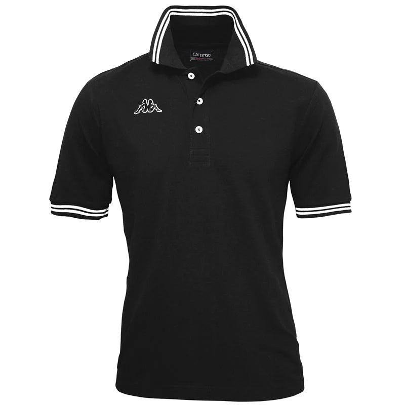 Polo nera da uomo con logo ricamato Kappa Maltax 5 MSS