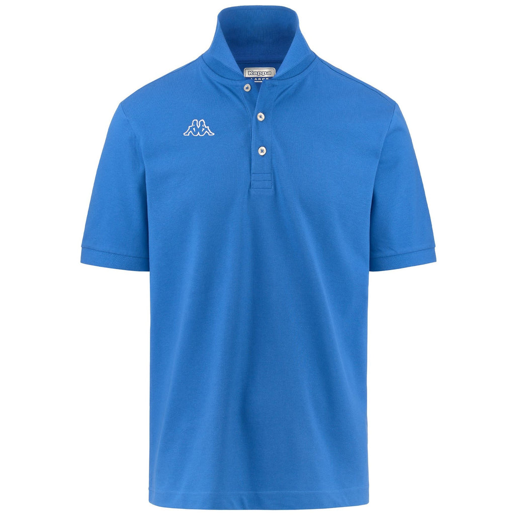 Polo blu royal da uomo con logo ricamato Kappa Life MSS