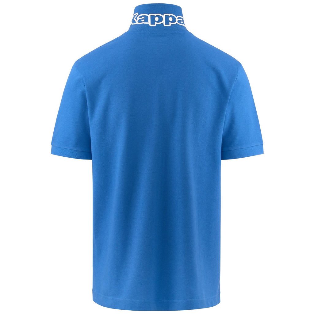 Polo blu royal da uomo con logo ricamato Kappa Life MSS