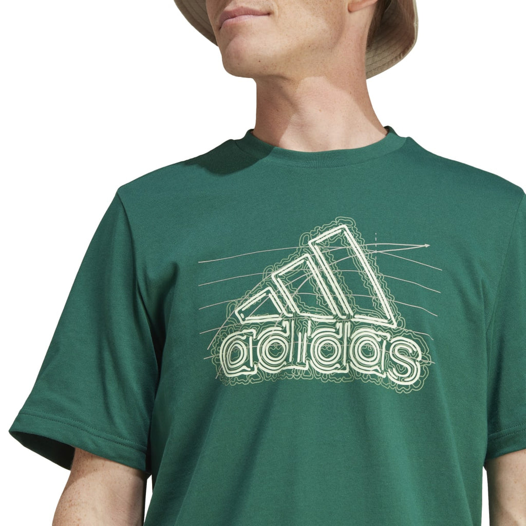 T-shirt verde da uomo con logo bianco adidas Badge of Sport