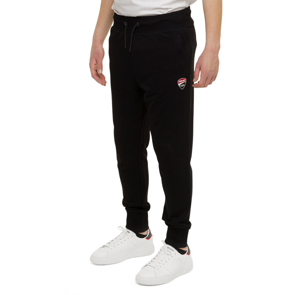 Pantaloni joggers neri da uomo con badge Ducati Corse